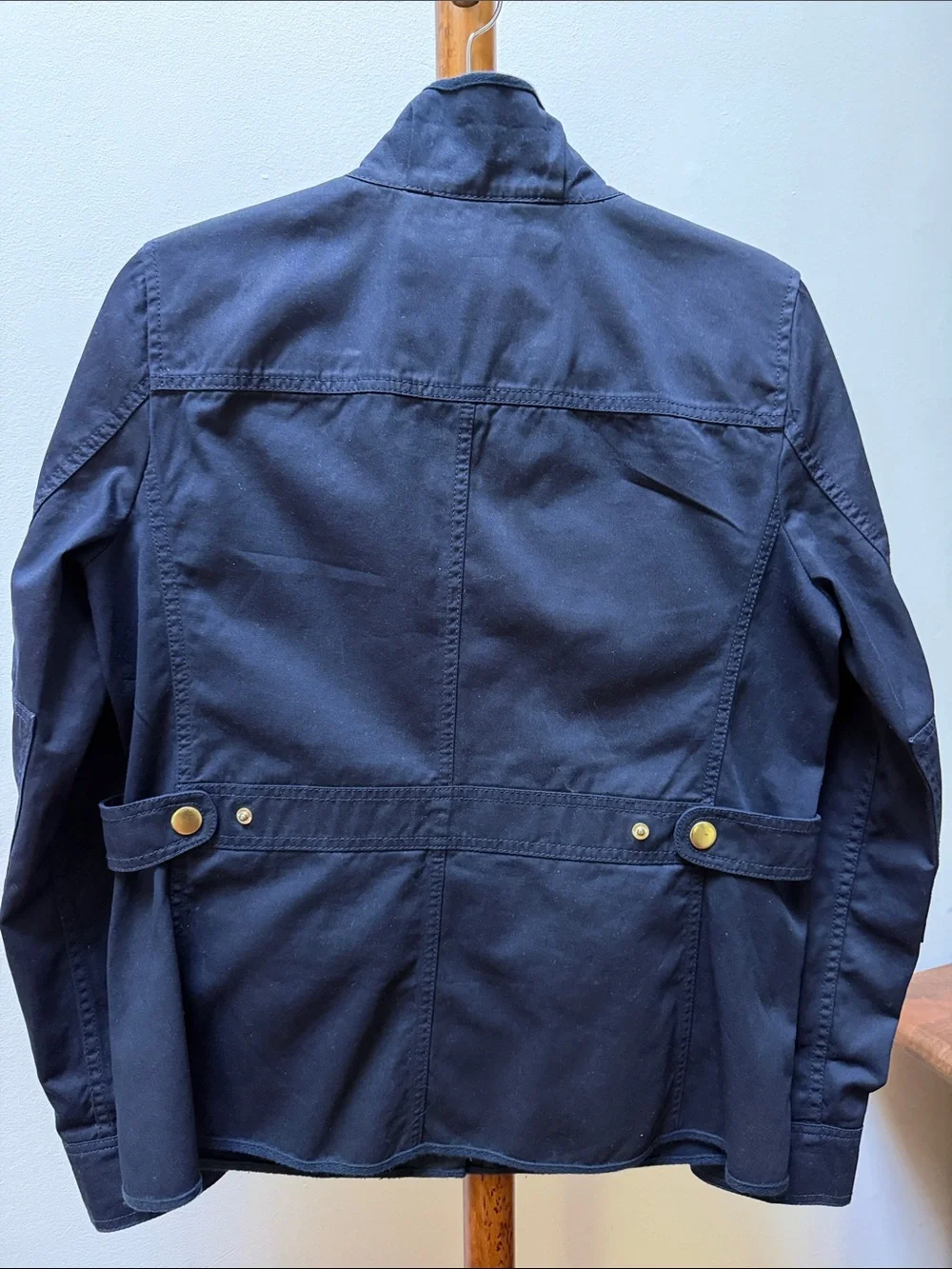 J.Crew Downtown Field Utility Jacket Navy with Gold Buttons Sz S